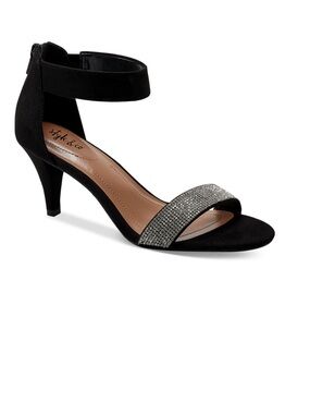 Style and Co Black Rhinestone Strap Women's Dress Sandals- LIKE NEW